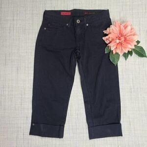 AG Adriano Goldschmeid Women's The Liberty Pant Black Capri‎ Cropped Size 25